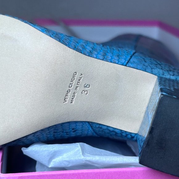 Paris Hilton Paris Texas Blue Python Boots Sz 36 Sz 6 US New with Box - Picture 4 of 7